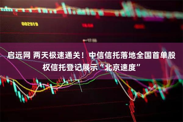 启远网 两天极速通关！中信信托落地全国首单股权信托登记展示“北京速度”