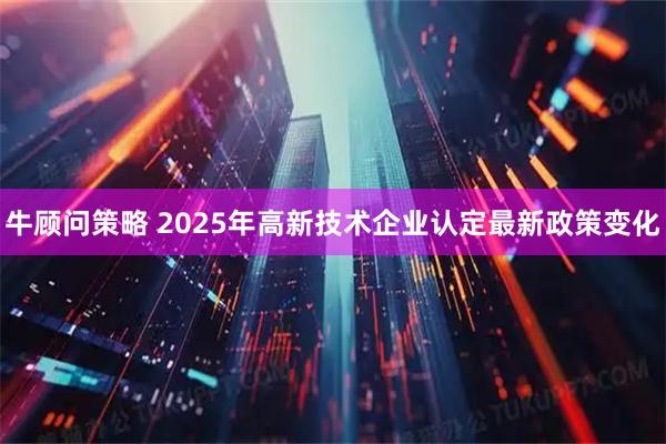 牛顾问策略 2025年高新技术企业认定最新政策变化
